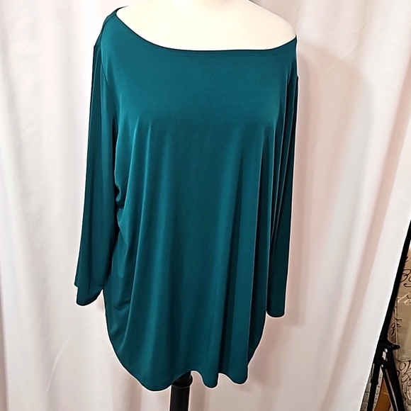 Susan Graver nwot plus tunic teal green - Picture 1 of 6